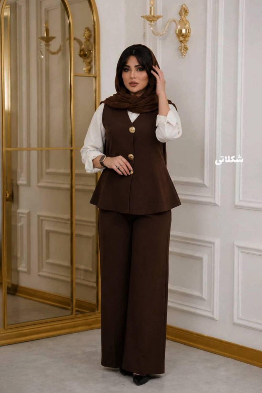 ست دو تیکه وست و شلوار زنانه عروسکی ، وست و شلوار مجلسی