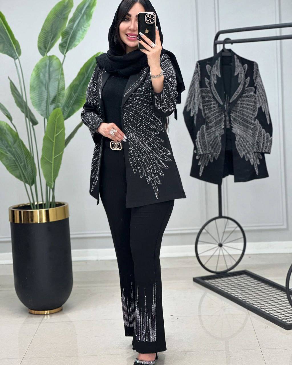 کت مجلسی نگین دار ، کت مخمل مجلسی زنانه