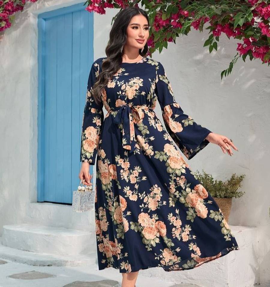پیراهن زنانه ، ماکسی بلند تابستانه ، ساحلی پوشیده گلدار
