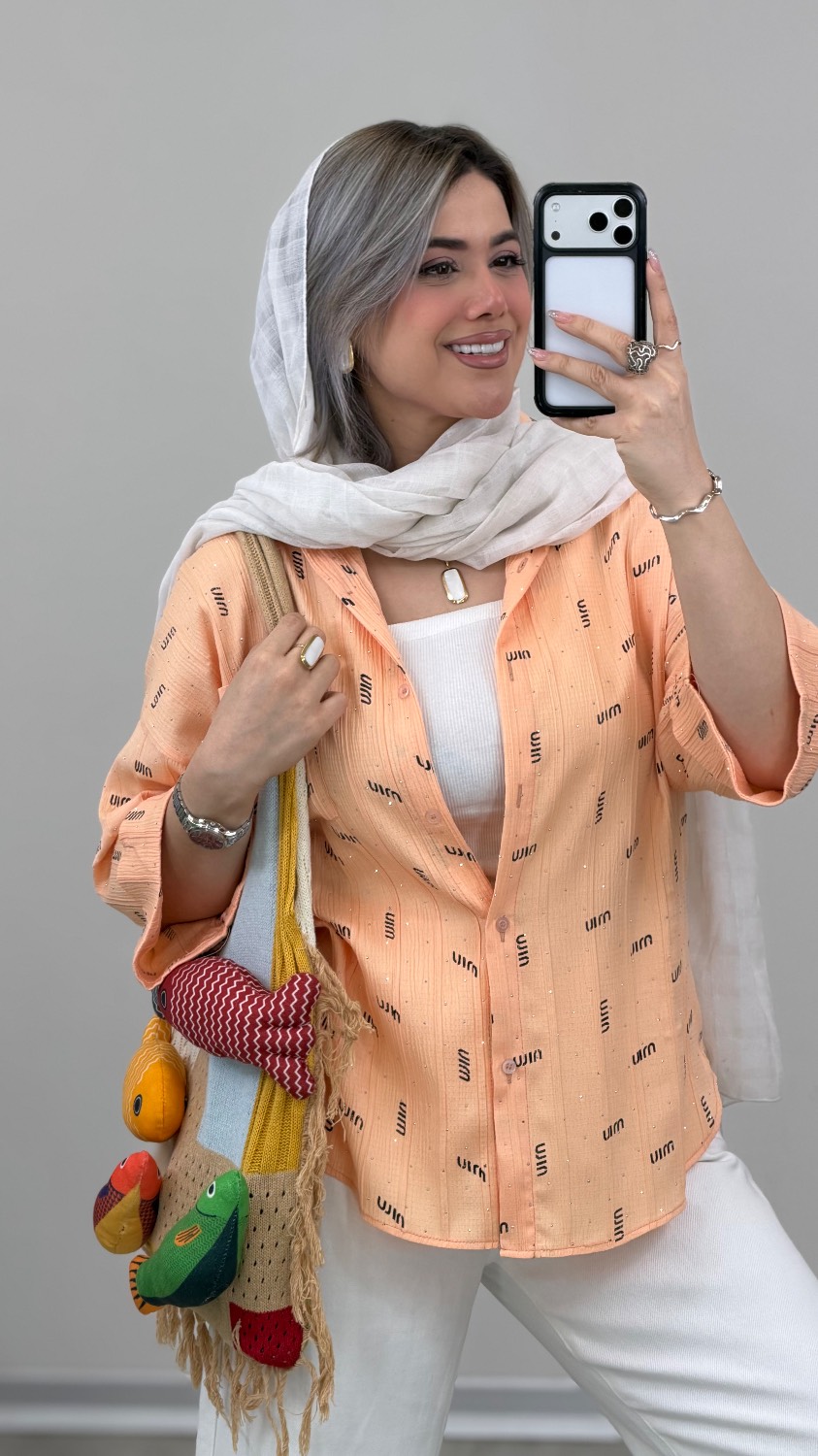 شومیز نگین دار زنانه ، شومیز نگینی الو ، شمیز مجلسی زنانه